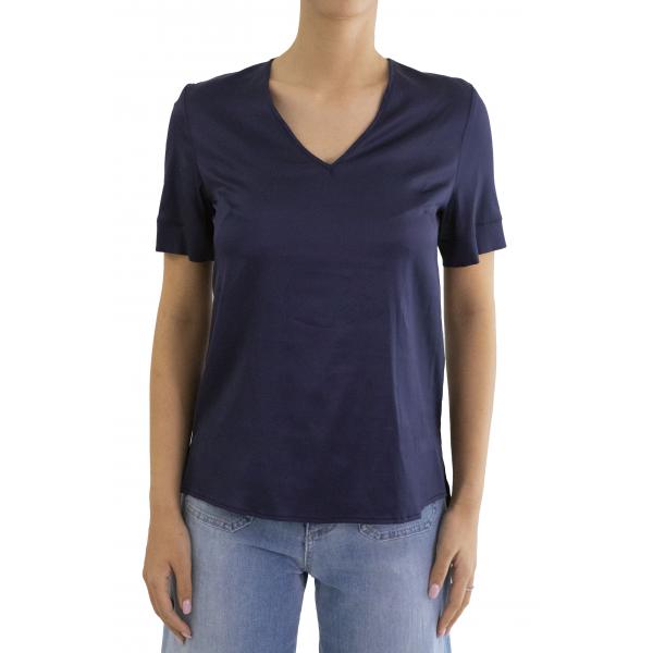 Maglia in viscosa scollo a v maniche corte Please